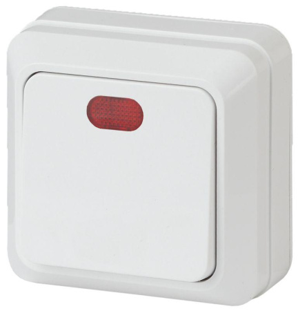 Выключатель 1-кл. ОП Quadro 10А IP20 2-102-01 250В с подсветкой бел.  Б0053741