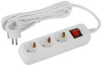 Удлинитель электрический UDL-16-330-ES Greenline 3 розетки с заземлением с выключателем 3м ПВС 3х1кв.мм  Б0065056