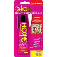 Герметик силиконовый универсальный ЭКОН 70мл на единичном блистере момент бел.  C0043195