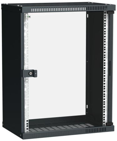 Шкаф LINEA WE 15U 550x350мм дверь стекло черн.  LWE5-15U53-GF