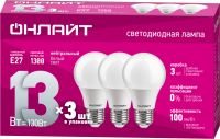 Лампа светодиодная 90 605 OLL-A60-13-230-4K-E27-PACK3  90605