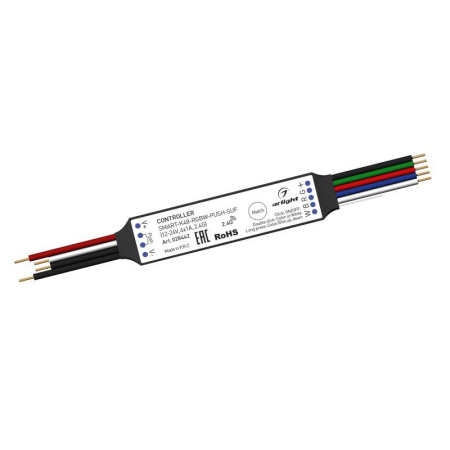 Контроллер SMART-K48-RGBW-PUSH-SUF 12-24В 4х1А 2.4G пластик  028442