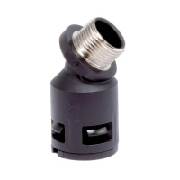 Муфта 45град. труба-коробка с металлической резьбой DN 48мм М50х1.5 полиамид черн.  PAV48M50N