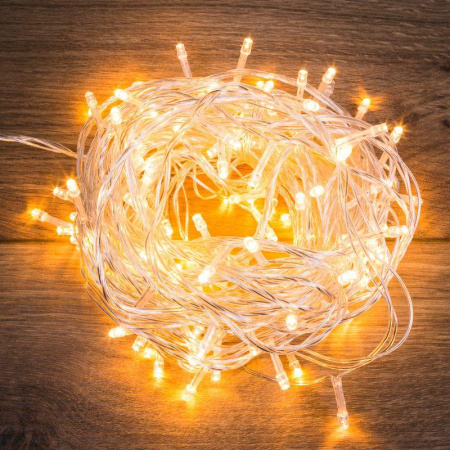 Гирлянда светодиодная "Твинкл Лайт" 20м 160LED тепл. бел. 10Вт провод ПВХ прозр.  303-306