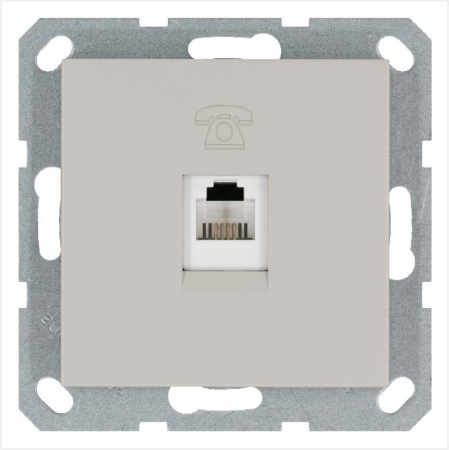 Розетка телефонная 1-м RJ11 механизм тауп G6101T