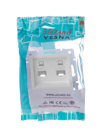 Розетка компьютерная 2-м СП Vesna механизм бел.  742-0288-141