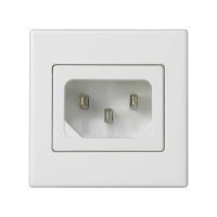 Плата с 1-м разъемом "папа" IEC320 45х45мм бел.  Connect K305A-9